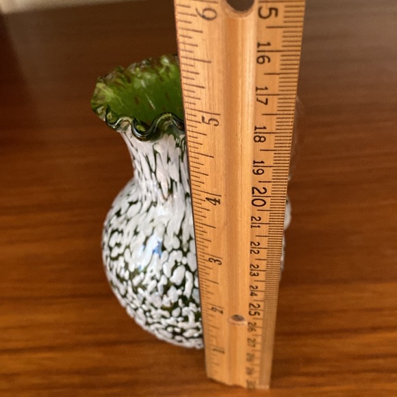 VTG Hand Blown Splatter Glass Vase - Picture 7 of 9